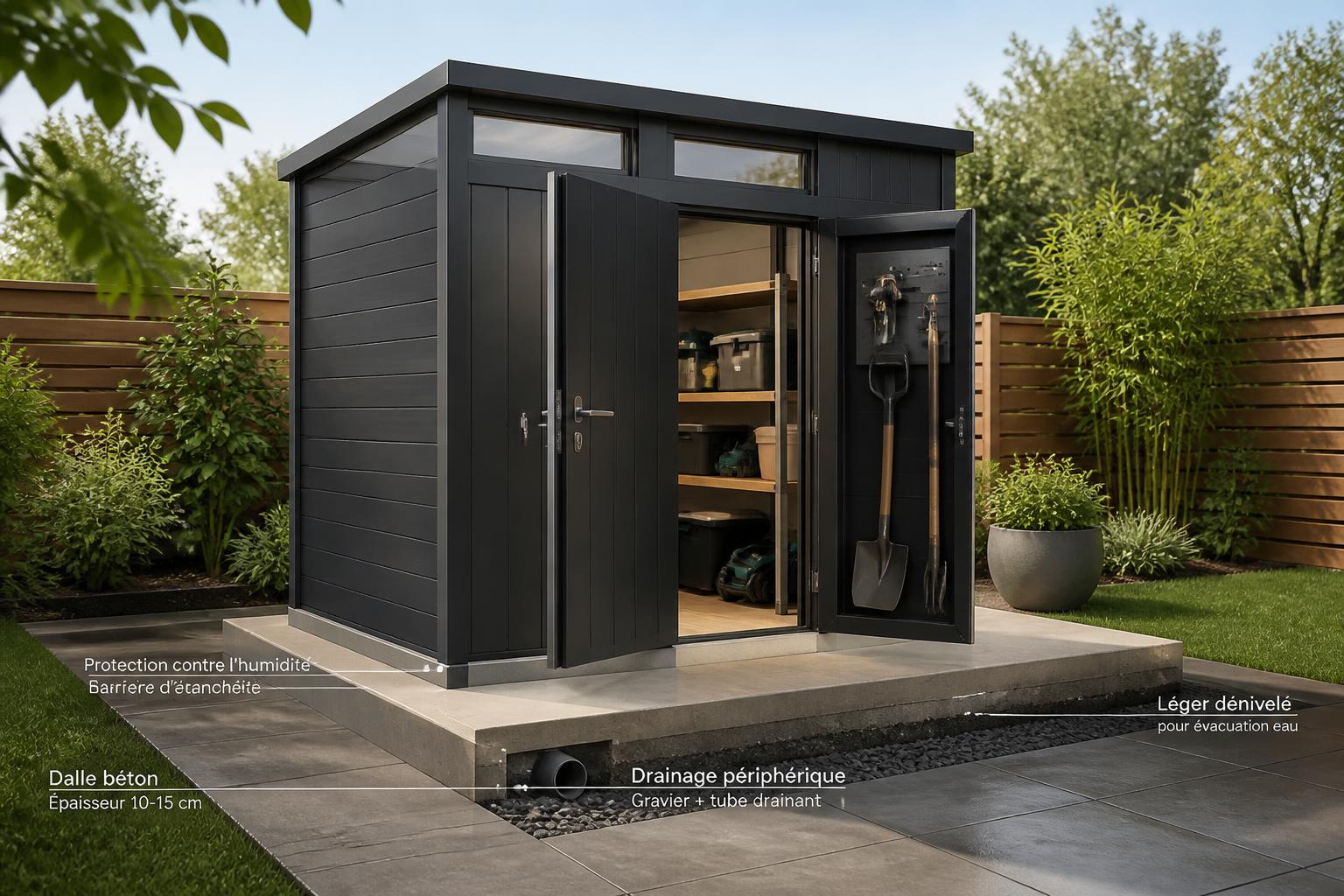 découvrez nos solutions fiables et durables pour protéger efficacement votre abri de jardin de l'humidité et des intempéries.