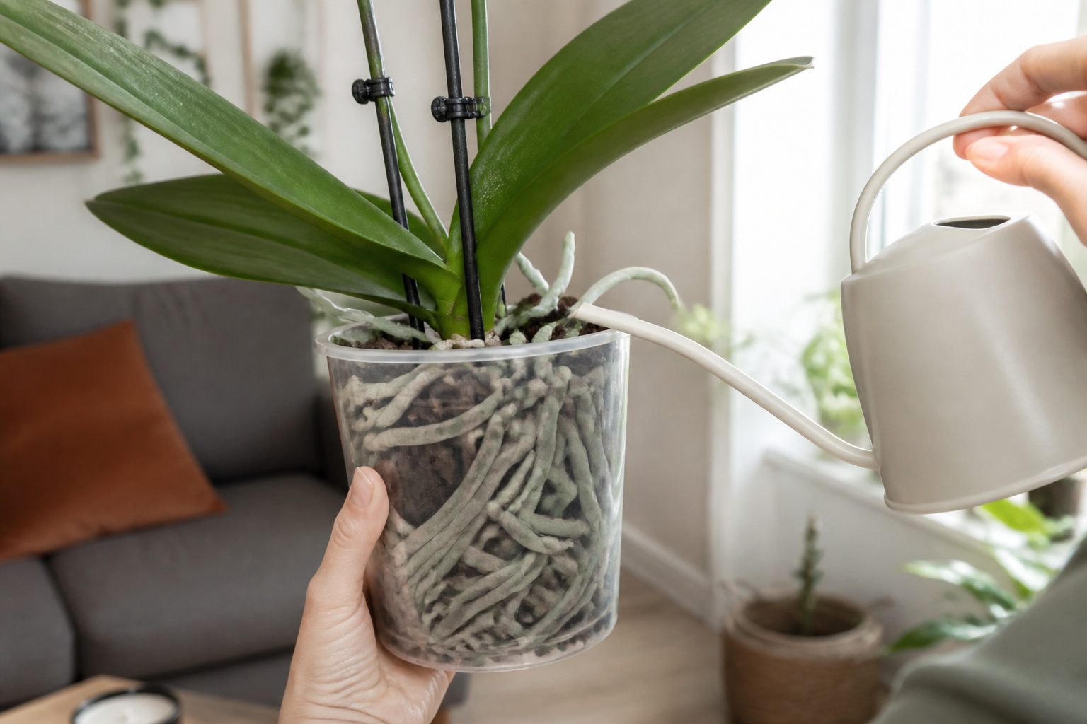 Arroser une orchidée : les gestes précis pour éviter la noyade