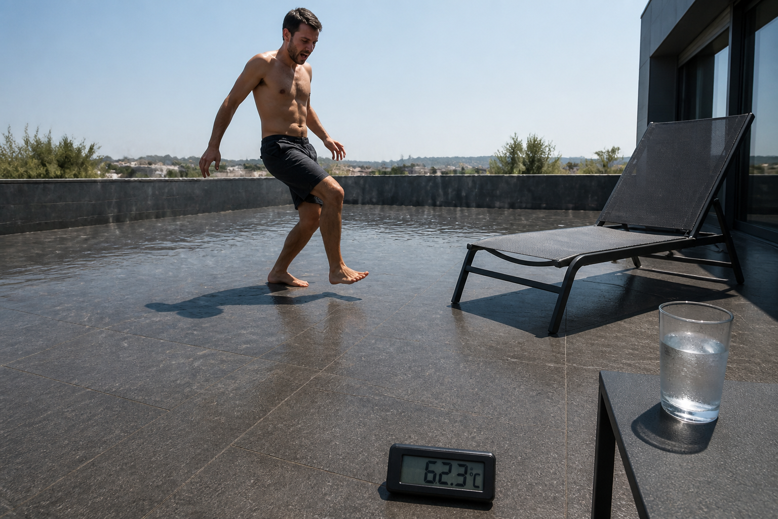 Dalles foncées sur terrasse : l'erreur qui transforme votre espace en fournaise