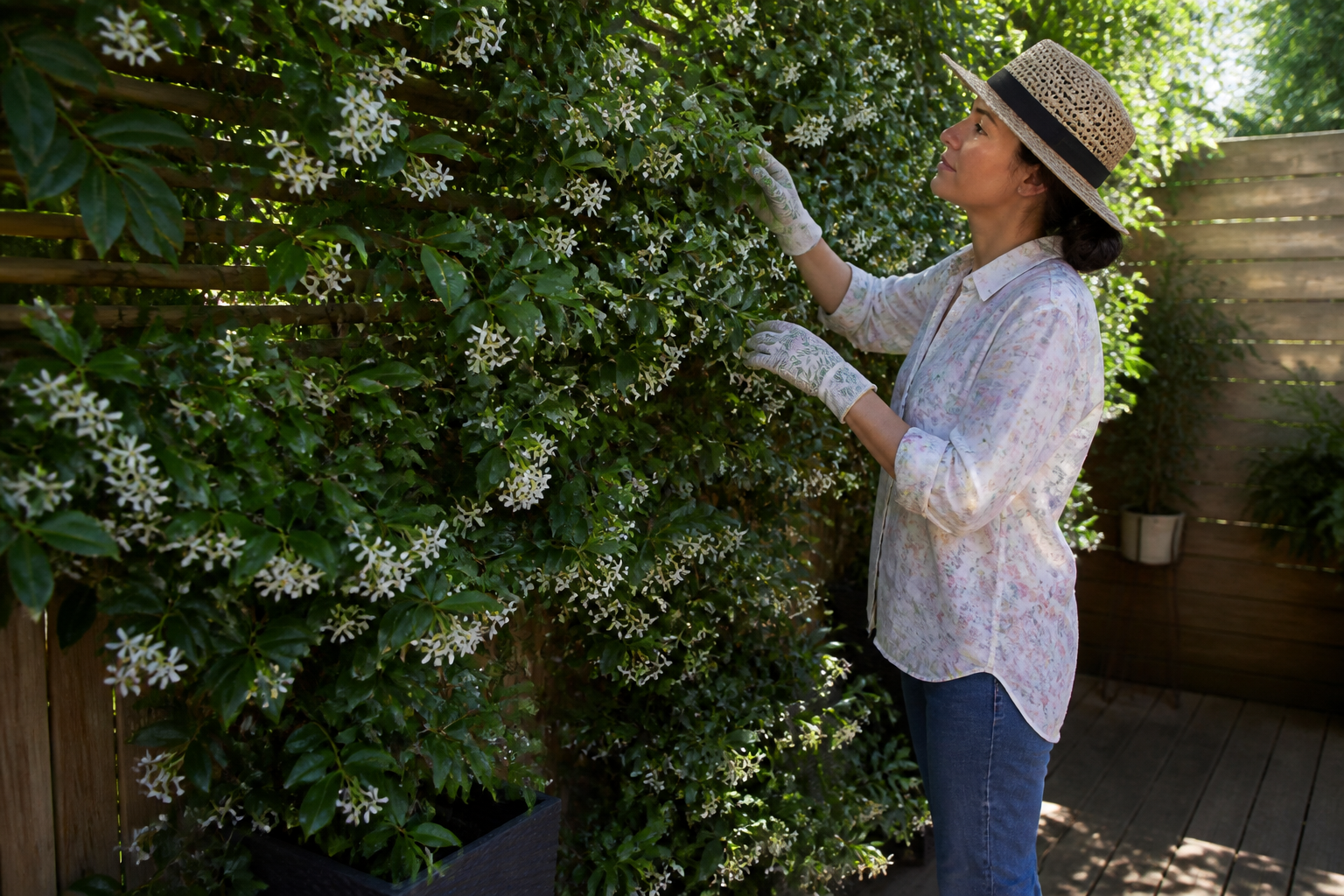 Jasmin étoilé : la plante grimpante qui remplace avantageusement un brise-vue