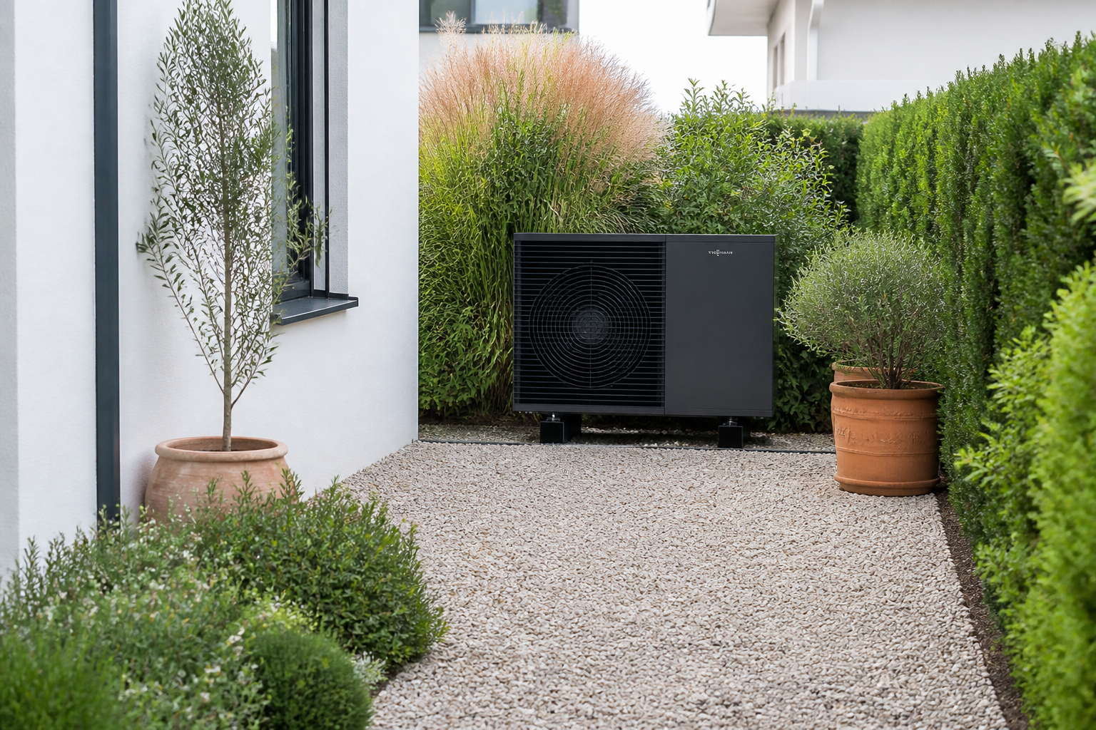 Végétaliser autour d'une pompe à chaleur : nos idées pour un extérieur harmonieux