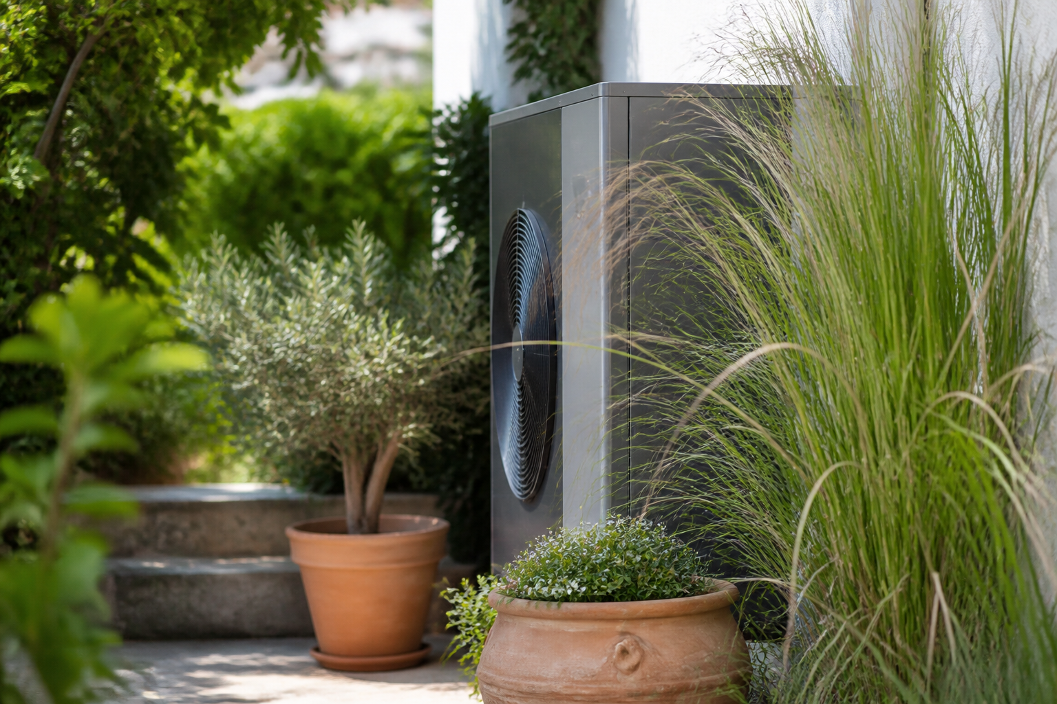 Végétaliser autour d'une pompe à chaleur : nos idées pour un extérieur harmonieux
