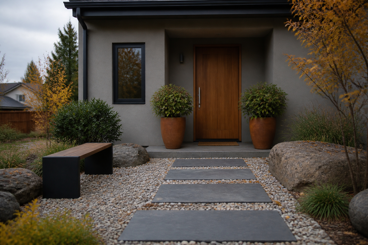 Aménagement extérieur devant maison : idées simples pour valoriser l’entrée