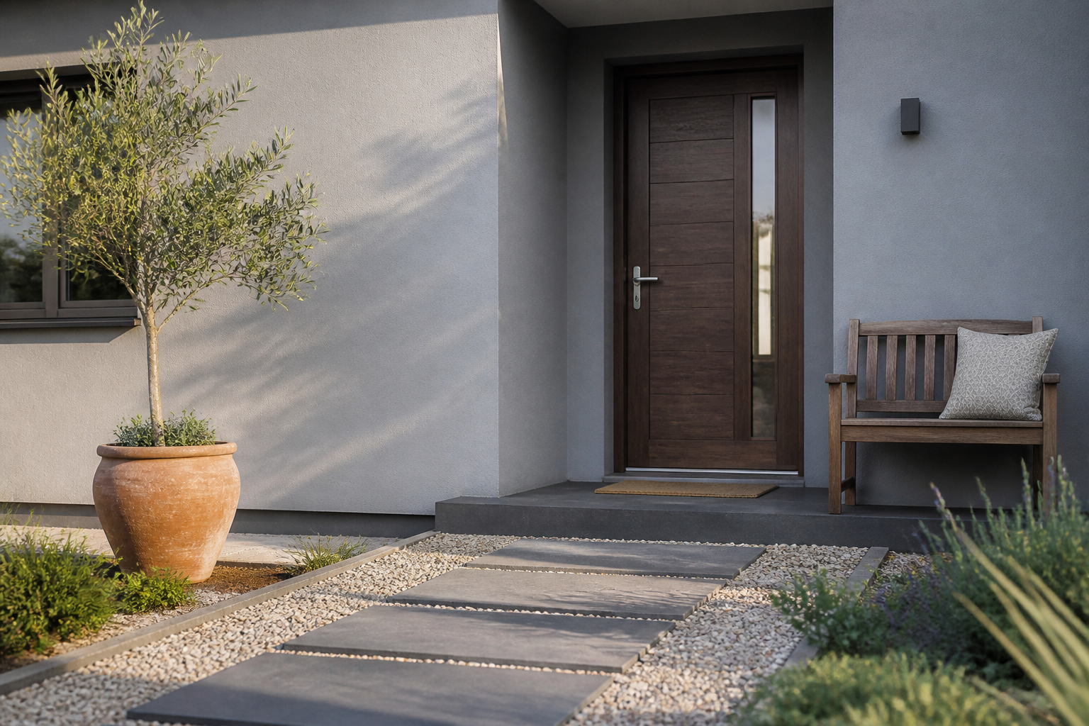 Aménagement extérieur devant maison : idées simples pour valoriser l’entrée