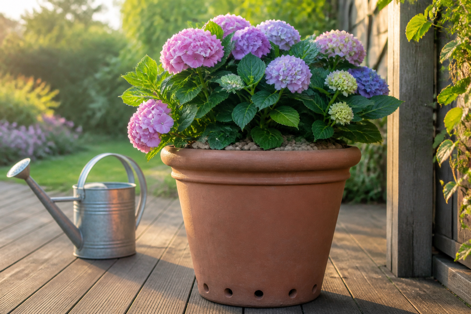 Hortensia en pot : taille du contenant, arrosage et exposition idéale