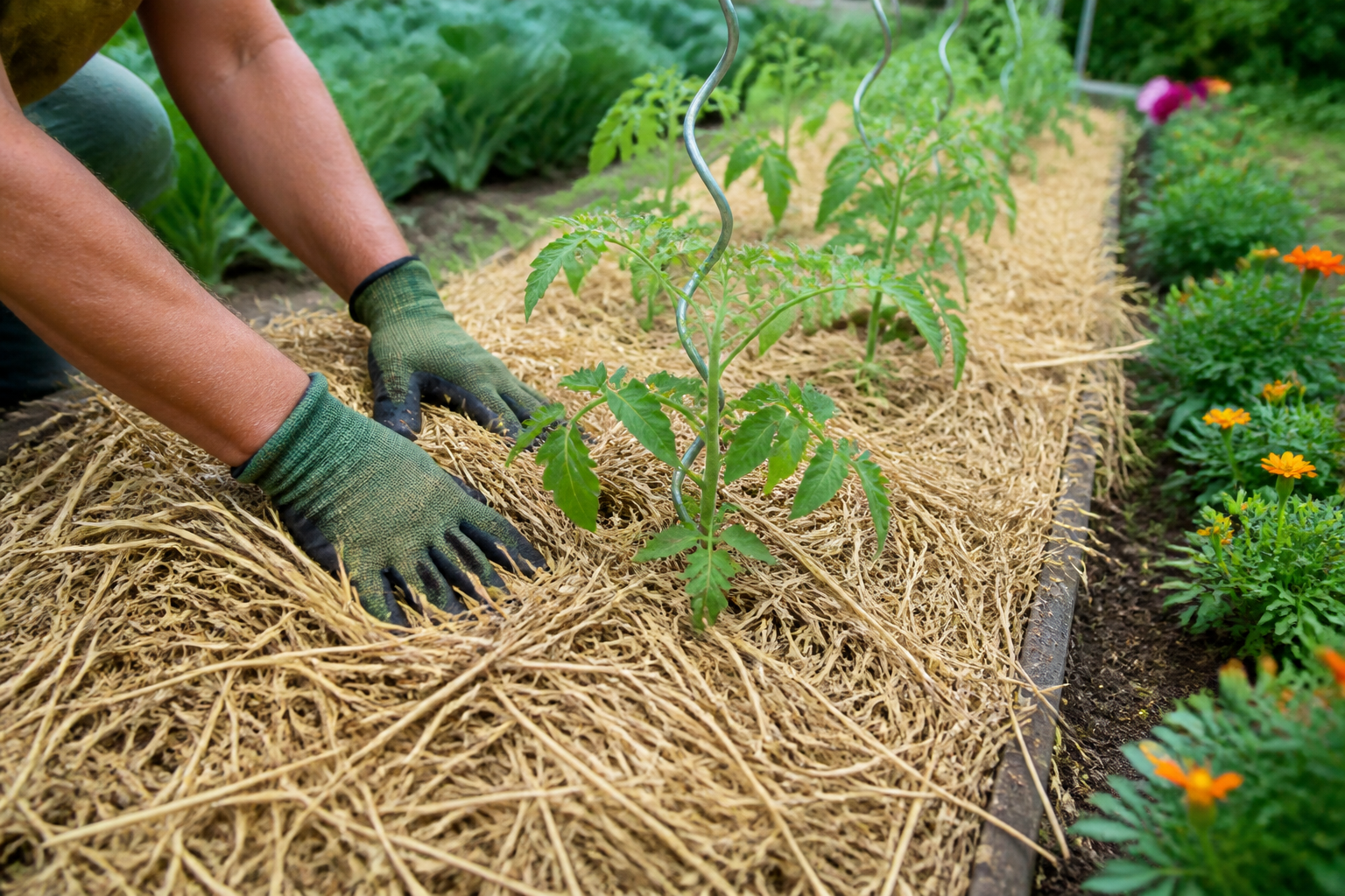 Miscanthus en paillage : avantages au potager et au jardin d’ornement