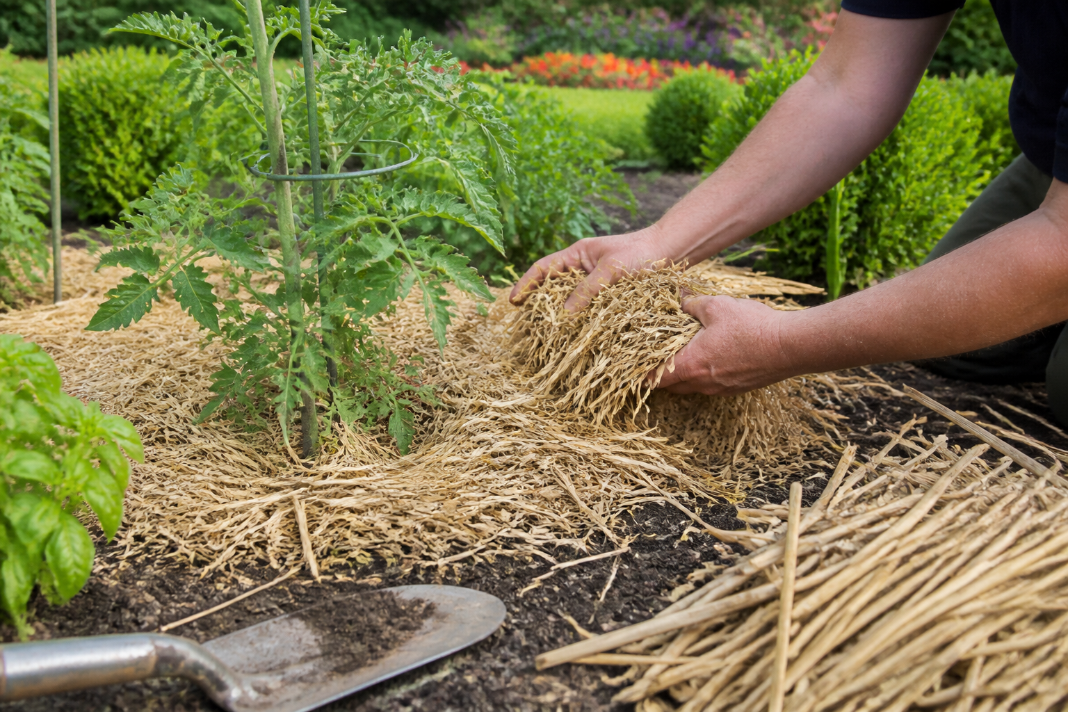 Miscanthus en paillage : avantages au potager et au jardin d’ornement
