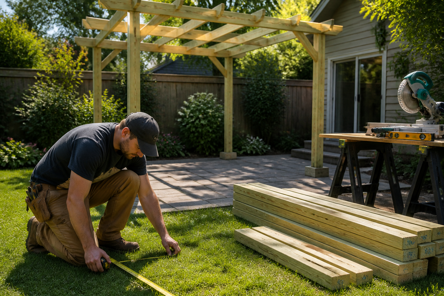Pergola bois faite maison : étapes clés pour un résultat solide
