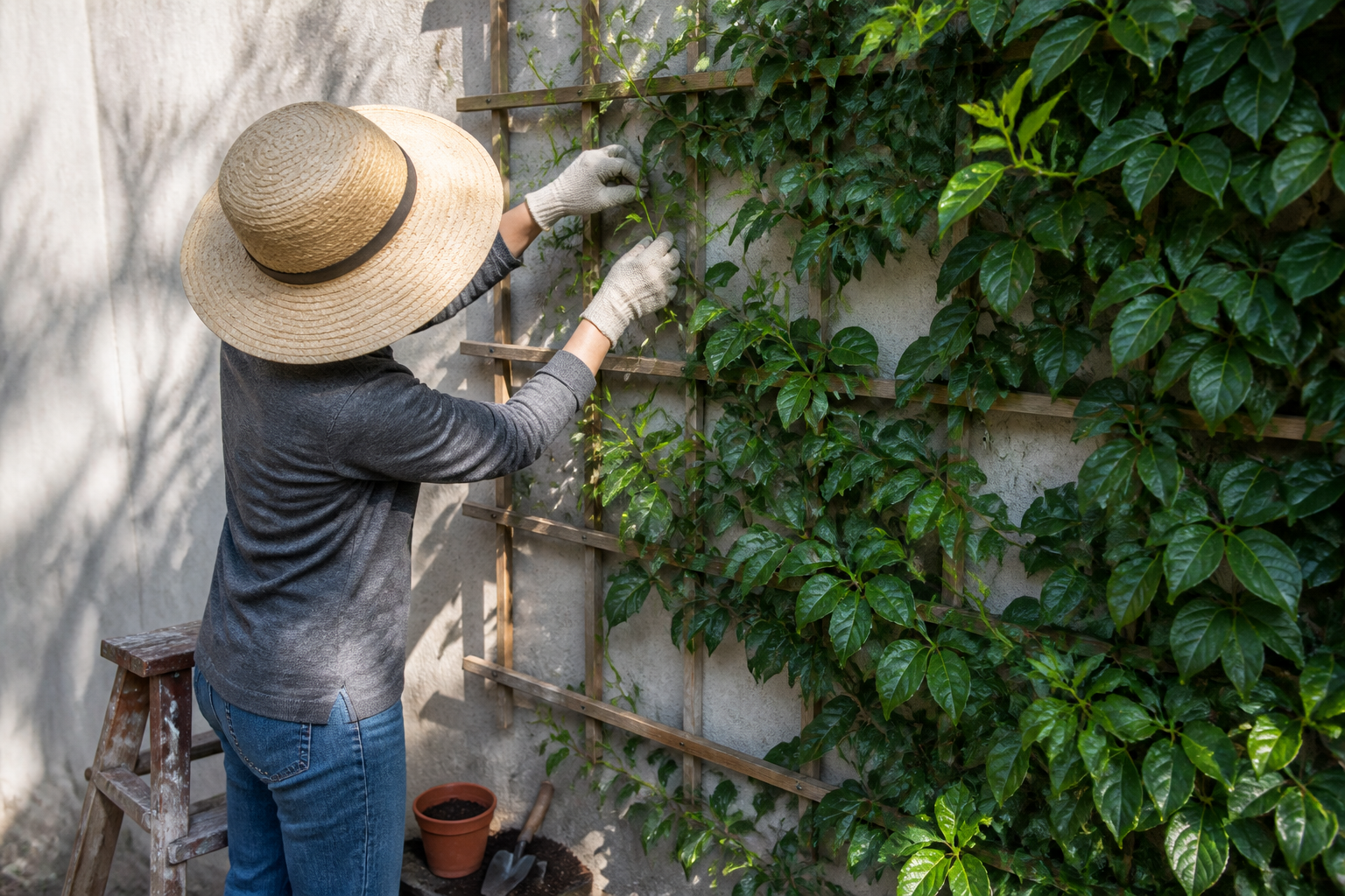 Plantes grimpantes persistantes : lesquelles choisir pour cacher un mur toute l’année