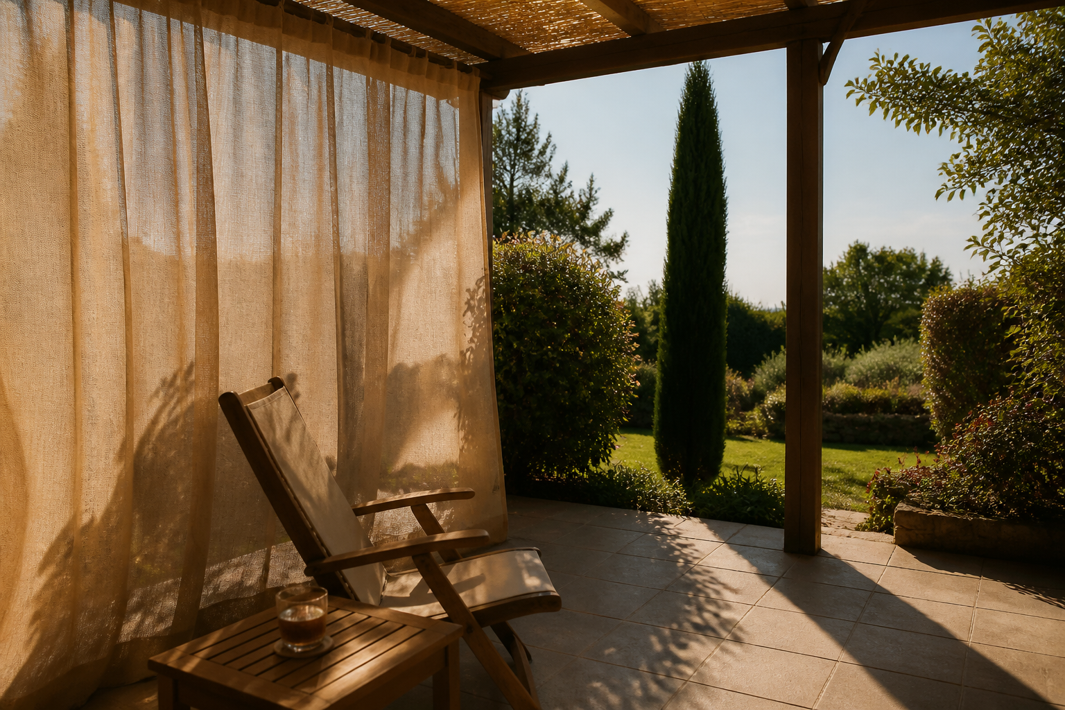 Rideaux pour pergola : comment gagner en ombre sans étouffer la terrasse