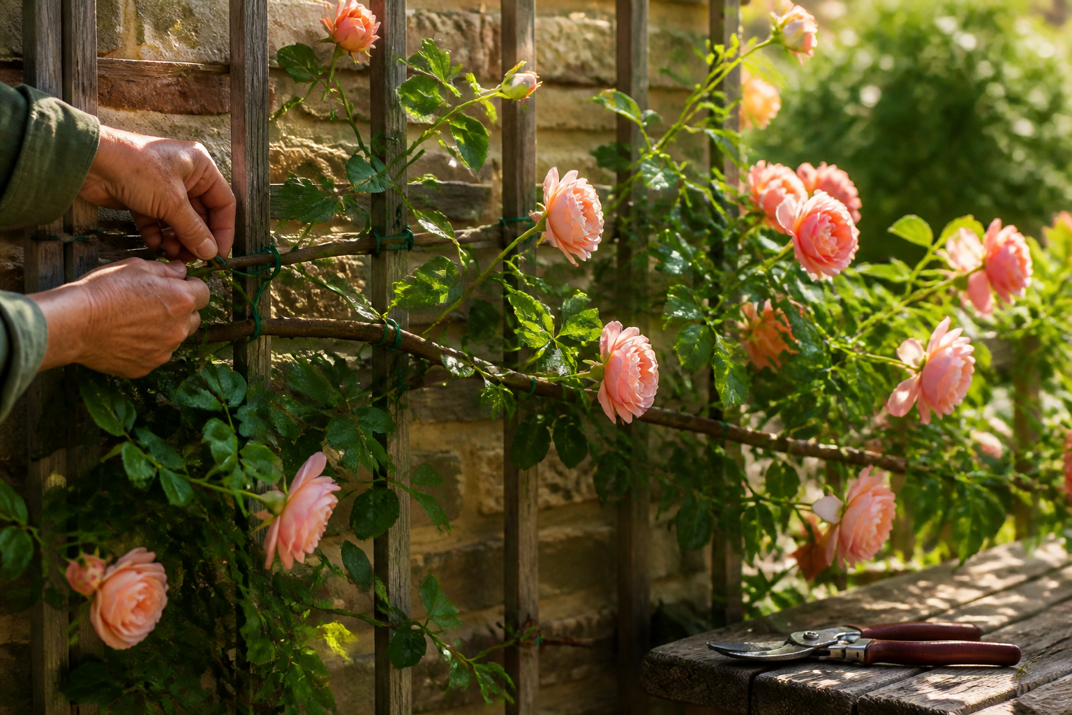Rosiers grimpants : comment les palisser pour avoir plus de fleurs