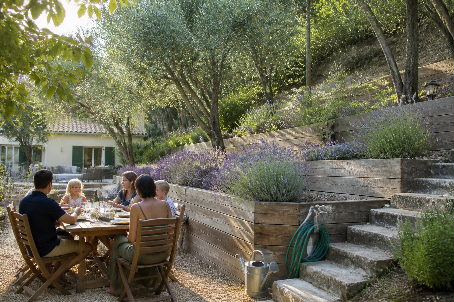 Terrasse jardin en pente : comment aménager un espace stable et agréable