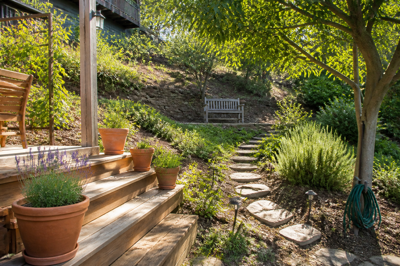 Terrasse jardin en pente : comment aménager un espace stable et agréable