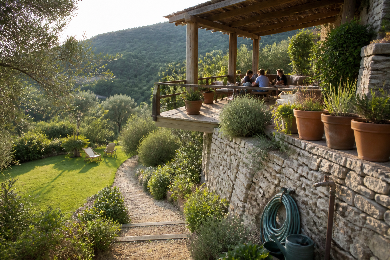 Terrasse jardin en pente : comment aménager un espace stable et agréable